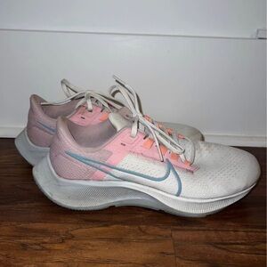 Nike Women's Pink and White Running Shoes